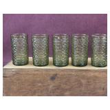 (5) Vintage Anchor Hocking Glass Avocado Green