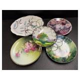 Decorative plates and pottery bowl, signed, has