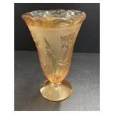 Jeannette Glass marigold carnival glass vase Iris