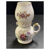 Handpainted Oil lamp style Vase, numbered on the