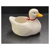 Vintage White Ceramic duck planter