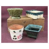 (4) Assorted Planters including Hull
