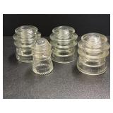 (4) Vintage Glass insulators
