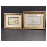 (2) Vintage Framed art pieces