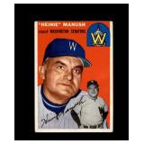 1954 Topps #187 Heine Manush VG to VG-EX+