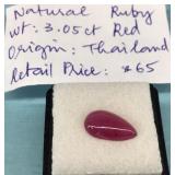 Red Ruby Tear 3.05ct