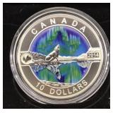 2014 Oh Canada-The Northern Lights $10 Fine Silver