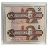 Uncut Canadian $2 Bills