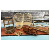 Wooden Decor & Wicker Plant Hangers