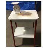 Vintage Metal Table and 'Retro' Clock