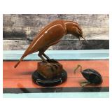 Bird Sculptures - lacquered brass & stone