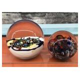 Robert Held Glass Paperweights 4.25, 3.25