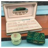 Jewelry boxes, alabaster jar