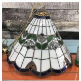 Slag glass ceiling ficture16.5x12'H