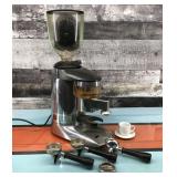 Compak Coffee Grinder, espresso cups & saucers