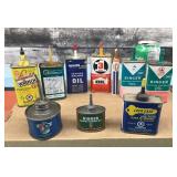 Collection of miniature oil tins