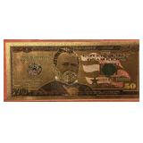 US $50 24K gold foil note