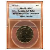 US 2002-D MS67 Kennedy half-dollar