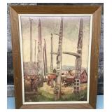 Haida village print 17x21