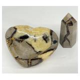 Septarian Heart Bowl and Tower