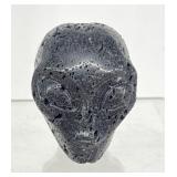 Lava Rock Alien Head Carving 2'