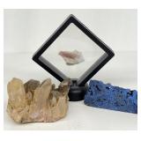 Quartz, Pink Tourmaline & Azurite Raw Specimen