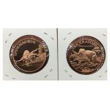 2x .999 fine copper rounds