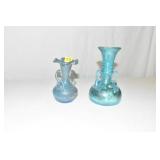 Vases, 5.25 & 7"T, one is Italy, other hand blown