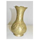 Hand Chaised Vase, 8.5" T, Thailand?