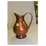 Hammered Copper Pitcher, 11"T, India