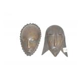 Masks, 8" T,Africa, Metal,20th Century