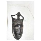 Mask, Woman w Girl, wood, carved
