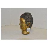 Antique, Cast Metal Buddha head. 6.5" Tall