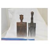 Africa, Hair Combs,Carved,Wood