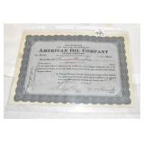Stock Certificate, American Oil of New England