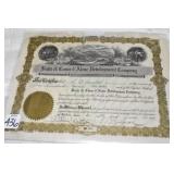 Stock Certificate, Idaho