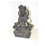 Buddha, 10"T, Chinese, seated, Serpent, dog in