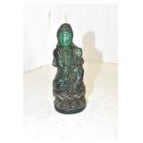Chinese, 7", Green Lacquer, Carved,