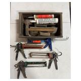 4 Caulk Guns, Caulk, & Misc. Tools