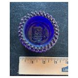 Cobalt Iridescent Santa Dish