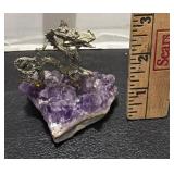 Pewter Dragon on Purple Amethyst
