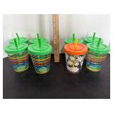 Plastic Tumblers with Straws