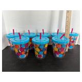 Plastic Tumblers with Straws