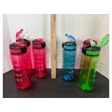 Plastic Water Bottles with Straws