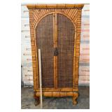 Bamboo and Wicker Armoire