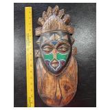 Vintage Wooden Tribal Mask Wall Plaque