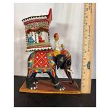 Vintage Hand Painted Indian Elephant with Riders