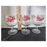 Vintage Stroh's Beer Goblets
