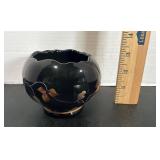 Fenton Black Autumn Leaf Bowl Signed