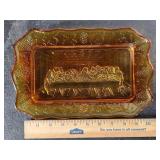 Indiana Glass Cadmium 'Last Supper' Bread Tray